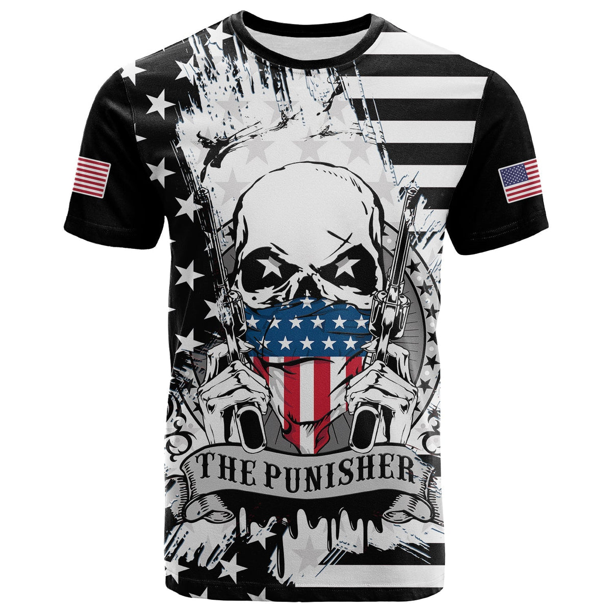 custom-america-t-shirt-american-flag-punisher-skull-grunge-style