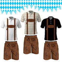 Lederhosen Costume Combo Polo Shirt and Men's Shorts Simple Style LT03