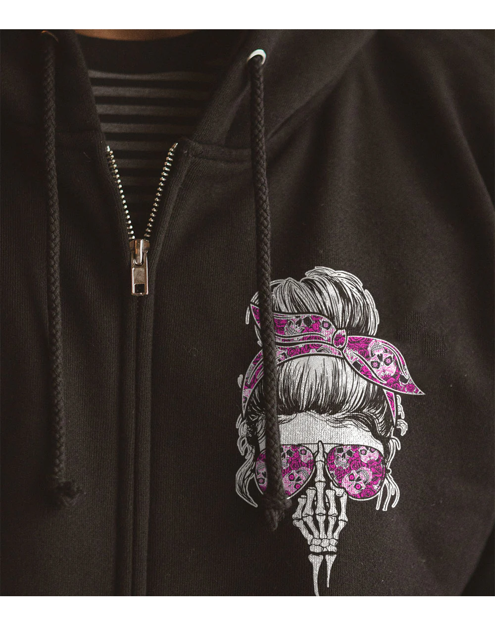 I'm A B Don't Try Me Skull Black Hoodie - Wonder Print Shop