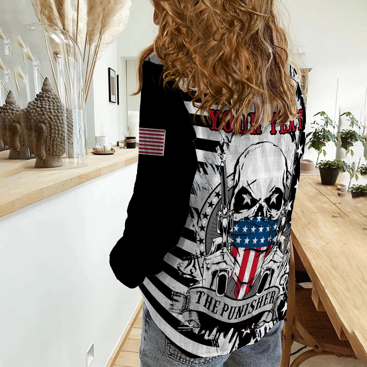 custom-america-women-casual-shirt-american-flag-punisher-skull-grunge-style