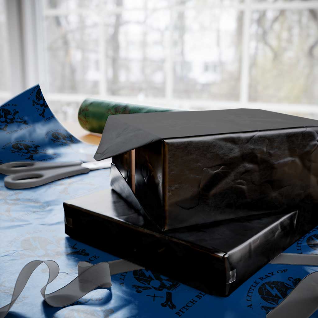 A Little Ray of Pitch Black Wrapping Paper Roll Dark Humor Sarcastic Halloween Spooky Skull - Wonder Print Shop