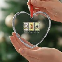 A Lot Can Happen in 3 Days Heart Crystal Glass Ornament Christian Jesus Easter