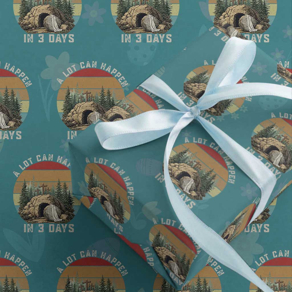 A Lot Can Happen in 3 Days Wrapping Paper Roll Christian Easter