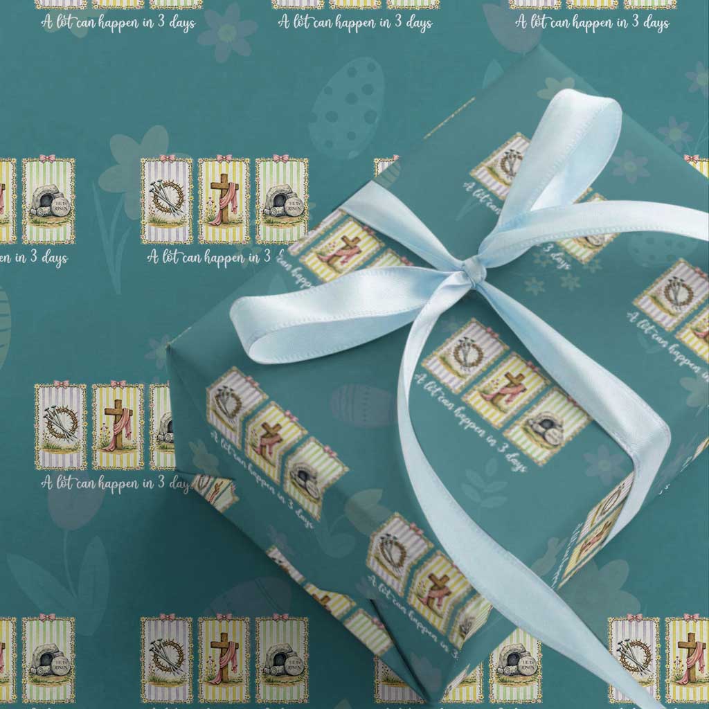 A Lot Can Happen in 3 Days Wrapping Paper Roll Christian Jesus Easter