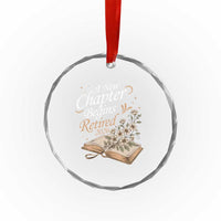 A New Chapter Begins Retired 2026 Crystal Glass Ornament Retired Teacher Floral Book - Wonder Print Shop