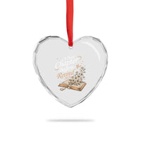 A New Chapter Begins Retired 2026 Heart Crystal Glass Ornament Retired Teacher Floral Book - Wonder Print Shop
