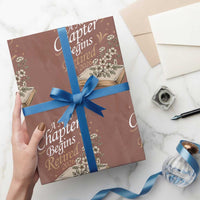 A New Chapter Begins Retired 2026 Wrapping Paper Roll Retired Teacher Floral Book - Wonder Print Shop
