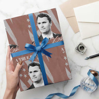 A True Patriot Charlie Kirk Wrapping Paper Roll Vintage American Flag - Wonder Print Shop