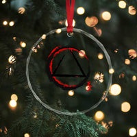 AA Sober Logo Symbol Serenity Recovery Crystal Glass Ornament Japanese Brushstroke Circle