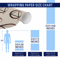AA Sober Logo Symbol Serenity Recovery Wrapping Paper Roll Japanese Brushstroke Circle