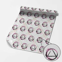 AA Sober Symbol Serenity Recovery Wrapping Paper Roll Japanese Cherry Blossom Brushstroke Circle