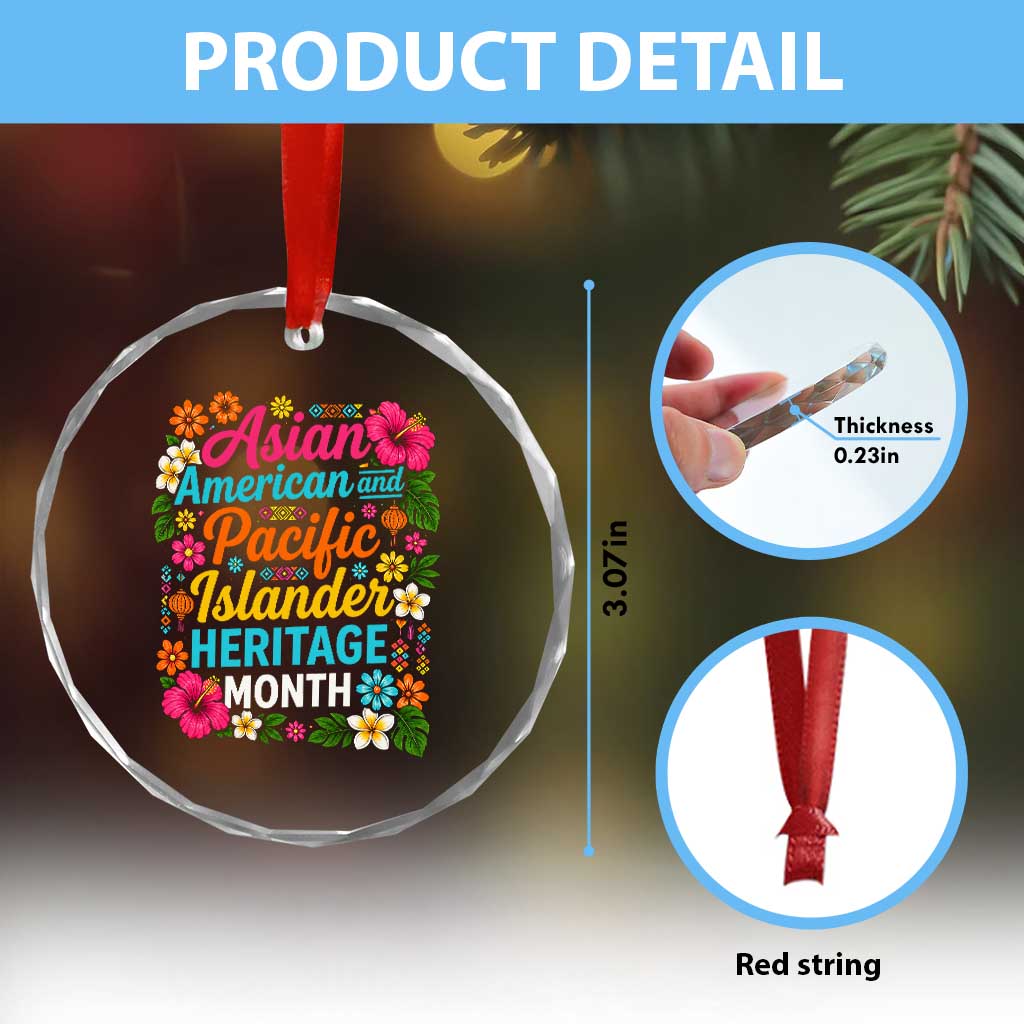 AAPI Asian American and Pacific Islander Heritage Month Crystal Glass Ornament