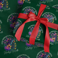 AAPI Asian American and Pacific Islander Heritage Month Wrapping Paper Roll Floral Sea Turtle