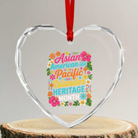 AAPI Asian American and Pacific Islander Heritage Month Heart Crystal Glass Ornament