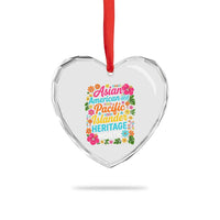 AAPI Asian American and Pacific Islander Heritage Month Heart Crystal Glass Ornament