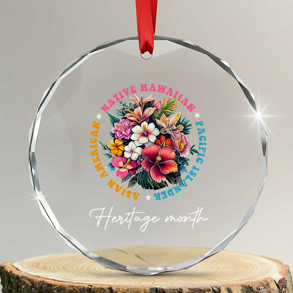 AAPI Heritage Month Crystal Glass Ornament Asian American Native Hawaiian Pacific Islander Vintage TS02