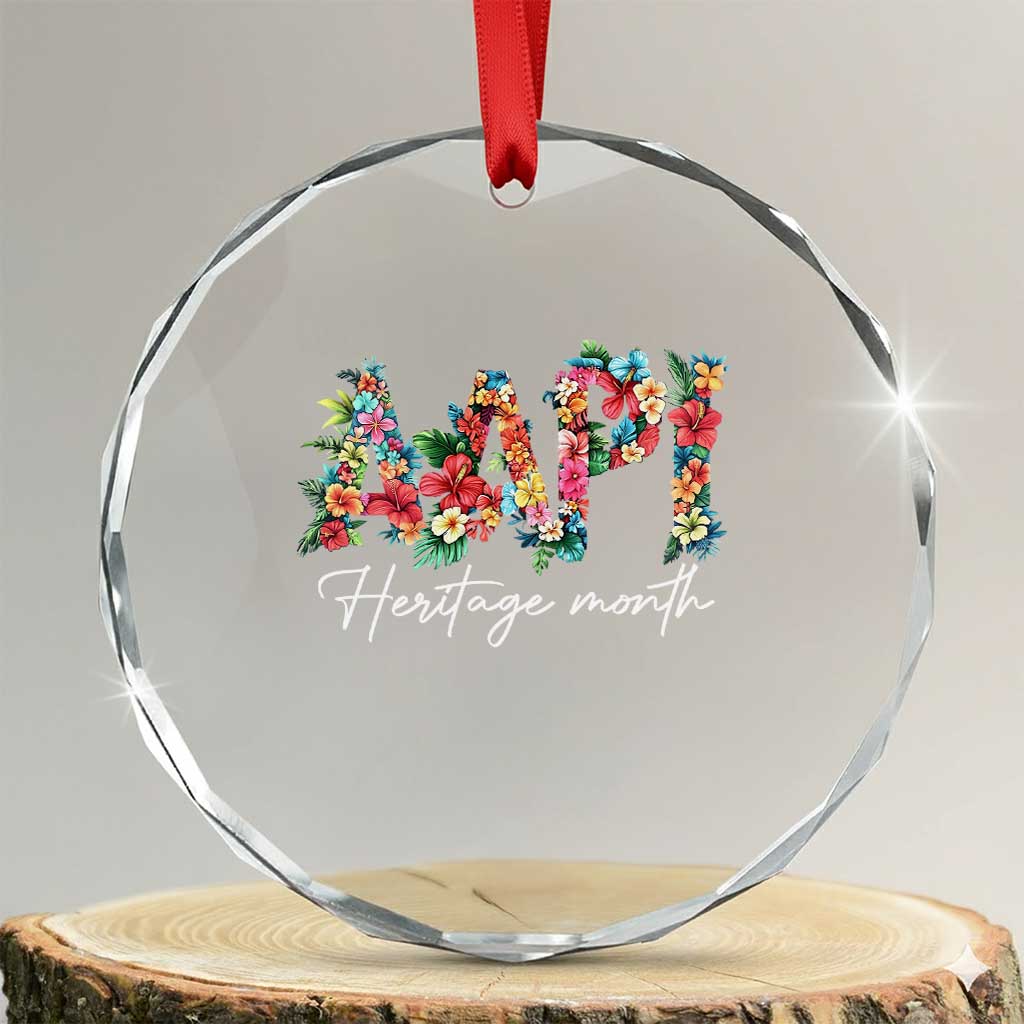 AAPI Heritage Month Crystal Glass Ornament Retro Elegant Floral Asian American Pacific Islander TS02