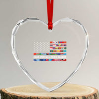 AAPI Heritage Month Heart Crystal Glass Ornament Asian American and Pacific Islander USA Flag - Wonder Print Shop