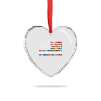 AAPI Heritage Month Heart Crystal Glass Ornament Asian American and Pacific Islander USA Flag - Wonder Print Shop