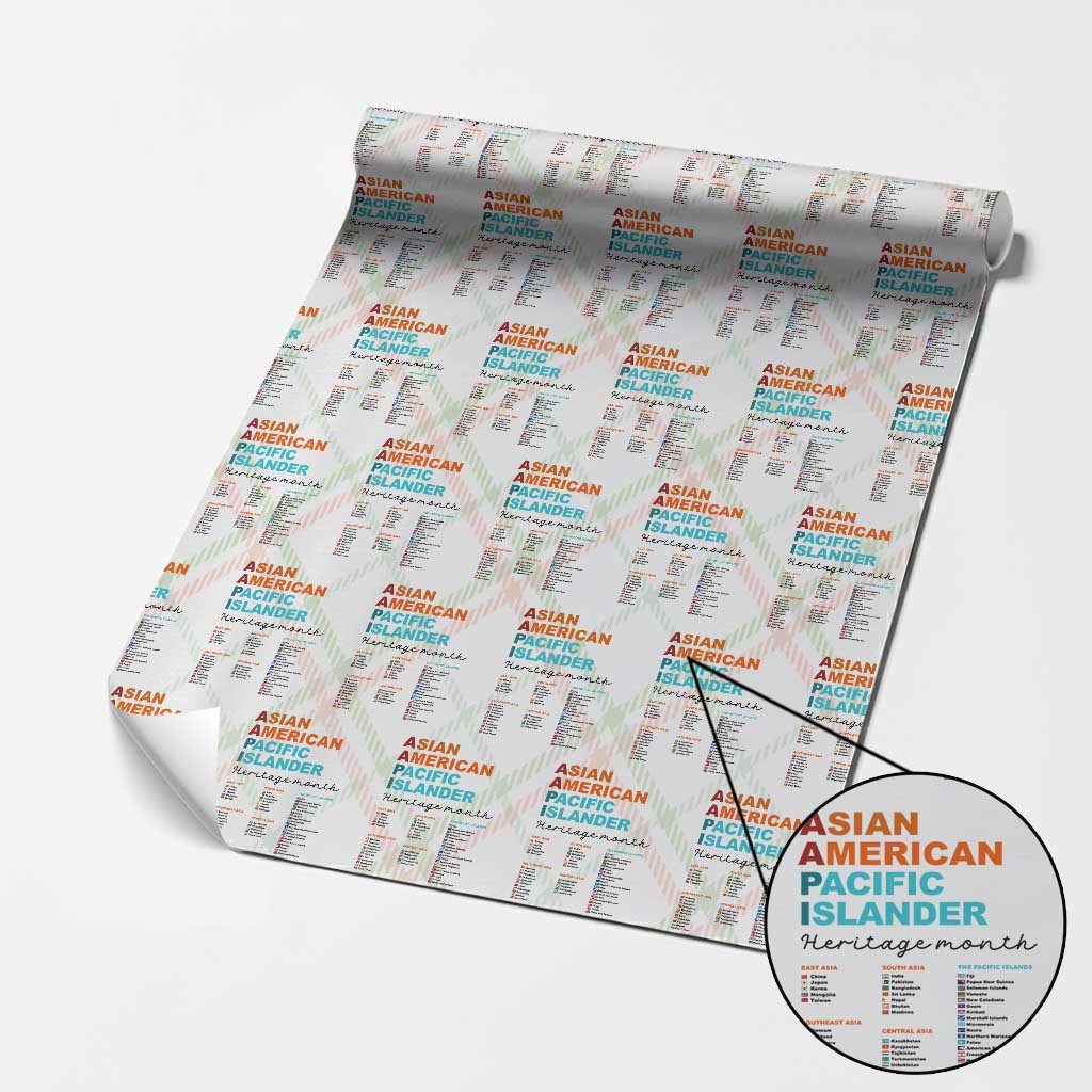 AAPI Heritage Month Wrapping Paper Roll Asian American and Pacific Islander Countries Pride - Wonder Print Shop