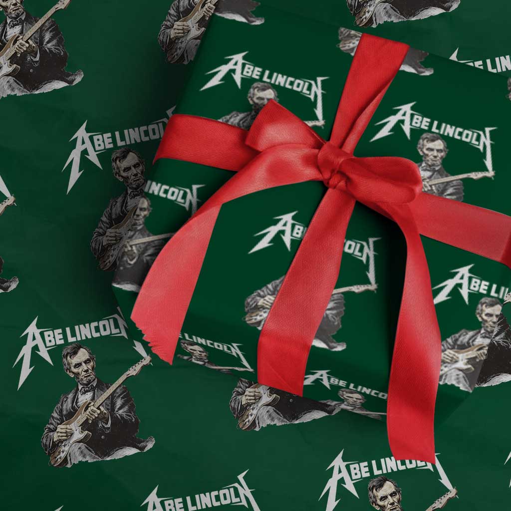 Abe Lincoln Playing Electric Guitar Rocker Wrapping Paper Roll