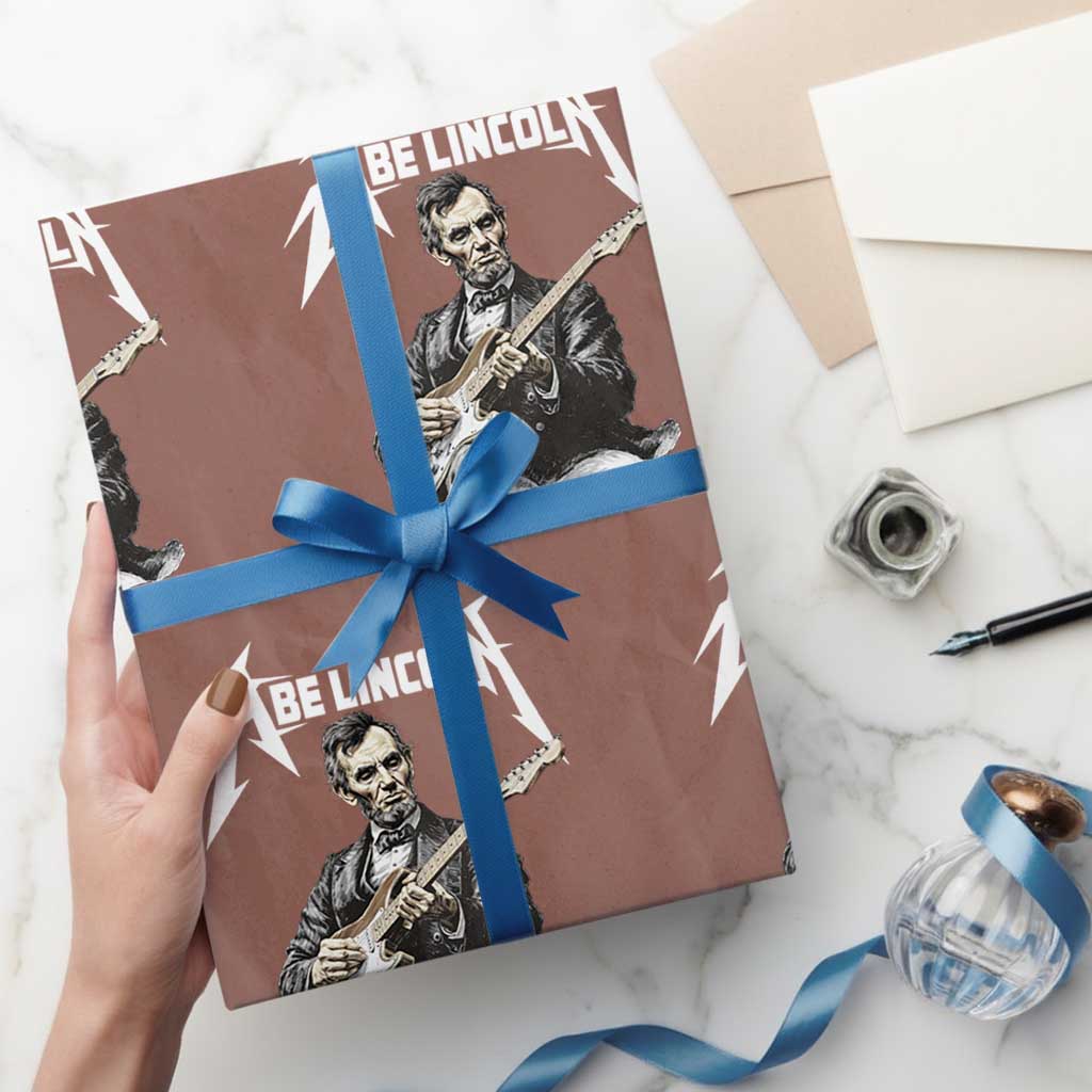 Abe Lincoln Playing Electric Guitar Rocker Wrapping Paper Roll