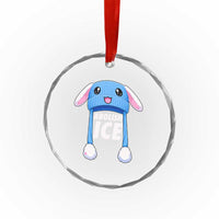 Abolish Ice Crystal Glass Ornament Blue Bunny Hat Pro Immigrant Resist Minnesota