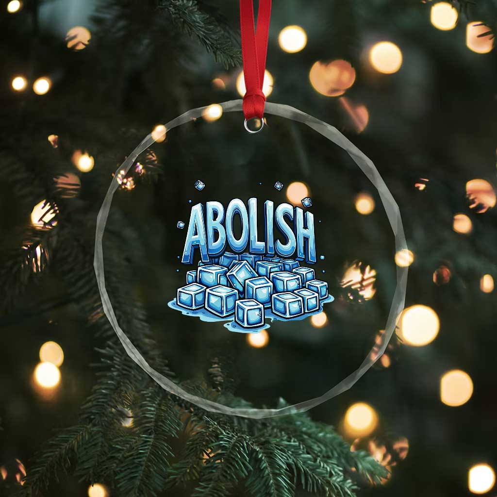 Abolish Ice Crystal Glass Ornament Minnesota Resistance Protest