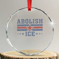 Abolish Ice Crystal Glass Ornament Resist Support Immigrants Refugees