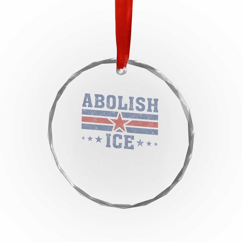 Abolish Ice Crystal Glass Ornament Resist Support Immigrants Refugees