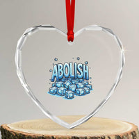 Abolish Ice Heart Crystal Glass Ornament Minnesota Resistance Protest