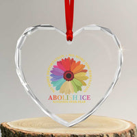 Abolish Ice Heart Crystal Glass Ornament No More Deportation No More Discrimmination Kindness Over Fear