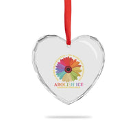 Abolish Ice Heart Crystal Glass Ornament No More Deportation No More Discrimmination Kindness Over Fear