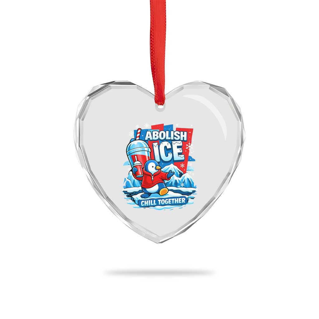 Abolish Ice Heart Crystal Glass Ornament Subtle FDT Penguin Slush Drink Funny Summer Chill Mode