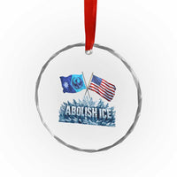Abolish Ice Minnesota American Flag Crystal Glass Ornament MN Rebel Loon Resistance Protest