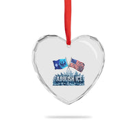 Abolish Ice Minnesota American Flag Heart Crystal Glass Ornament MN Rebel Loon Resistance Protest