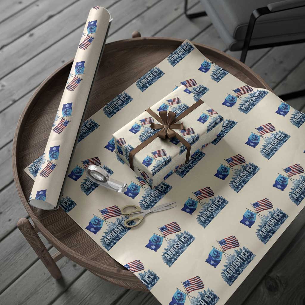 Abolish Ice Minnesota American Flag Wrapping Paper Roll MN Rebel Loon Resistance Protest