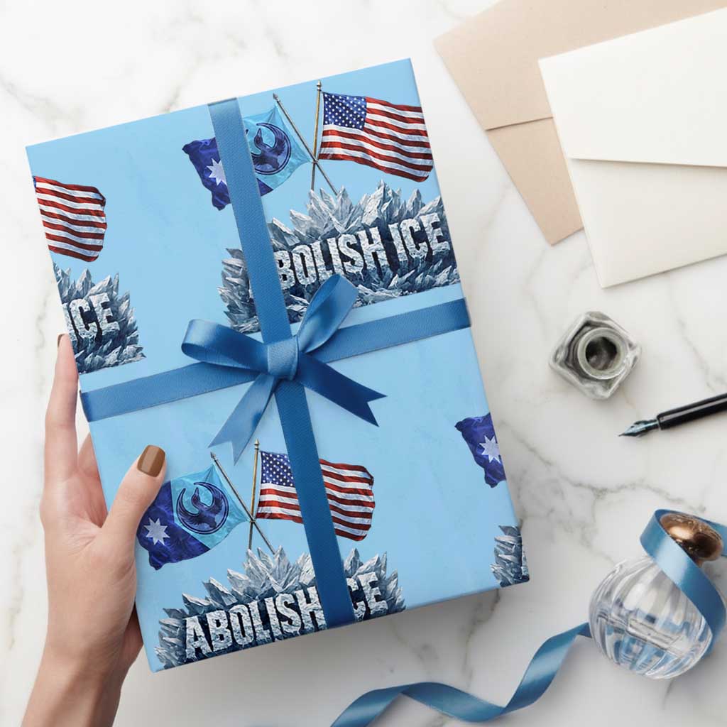 Abolish Ice Minnesota American Flag Wrapping Paper Roll MN Rebel Loon Resistance Protest