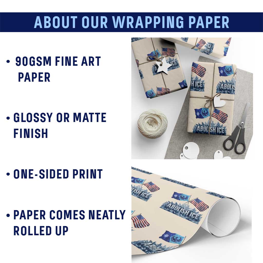 Abolish Ice Minnesota American Flag Wrapping Paper Roll MN Rebel Loon Resistance Protest