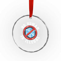 Abolish Ice No Human is Illegal Crystal Glass Ornament Retro Protest Subtle FDT