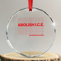 Abolish Ice No Human Is Illegal Crystal Glass Ornament Social Justice