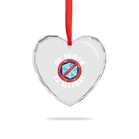 Abolish Ice No Human is Illegal Heart Crystal Glass Ornament Retro Protest Subtle FDT