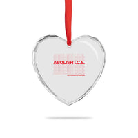 Abolish Ice No Human Is Illegal Heart Crystal Glass Ornament Social Justice