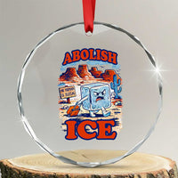 Abolish Ice Protest Crystal Glass Ornament Retro Protest No Human Is Illegal