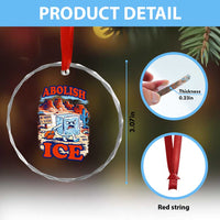 Abolish Ice Protest Crystal Glass Ornament Retro Protest No Human Is Illegal