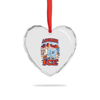 Abolish Ice Protest Heart Crystal Glass Ornament Retro Protest No Human Is Illegal