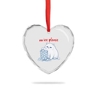 Abolish Ice Protest Heart Crystal Glass Ornament Subtle FDT Cat Meme No Ice Please
