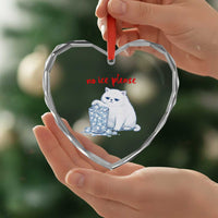 Abolish Ice Protest Heart Crystal Glass Ornament Subtle FDT Cat Meme No Ice Please