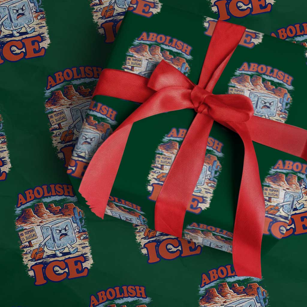 Abolish Ice Protest Wrapping Paper Roll Retro Protest No Human Is Illegal