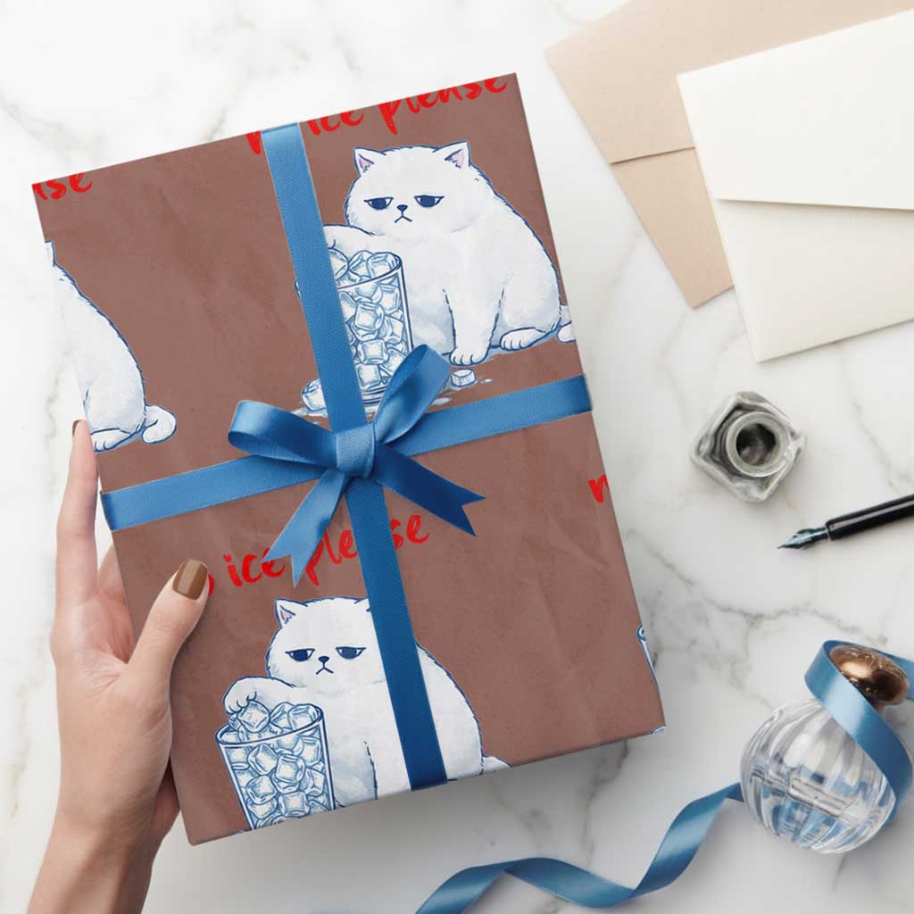 Abolish Ice Protest Wrapping Paper Roll Subtle FDT Cat Meme No Ice Please